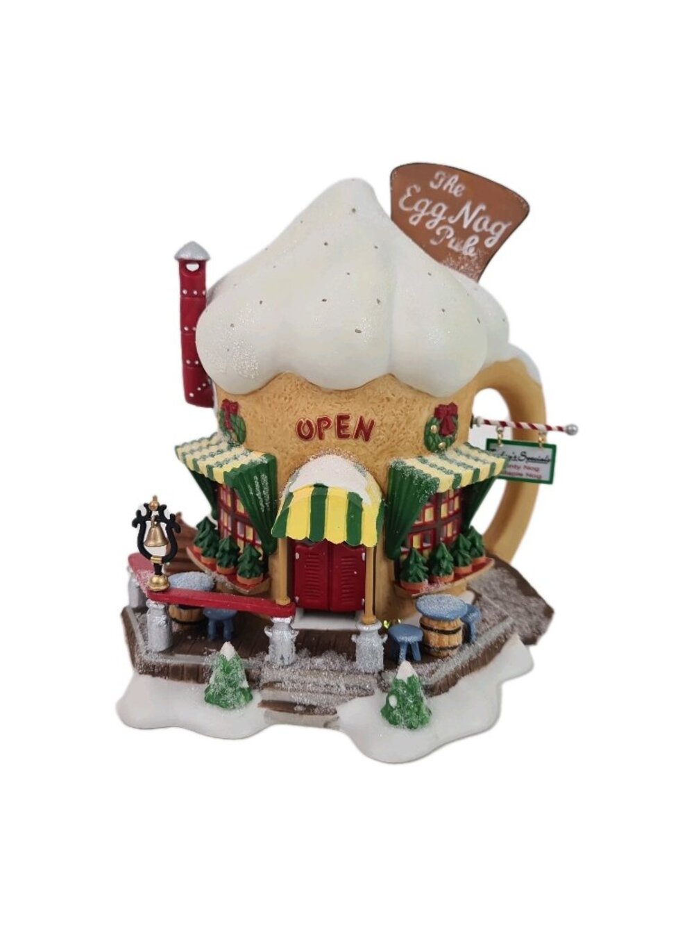 Department 56 "The Egg Nog Pub" 56737 North Pole Christmas Lighted Building